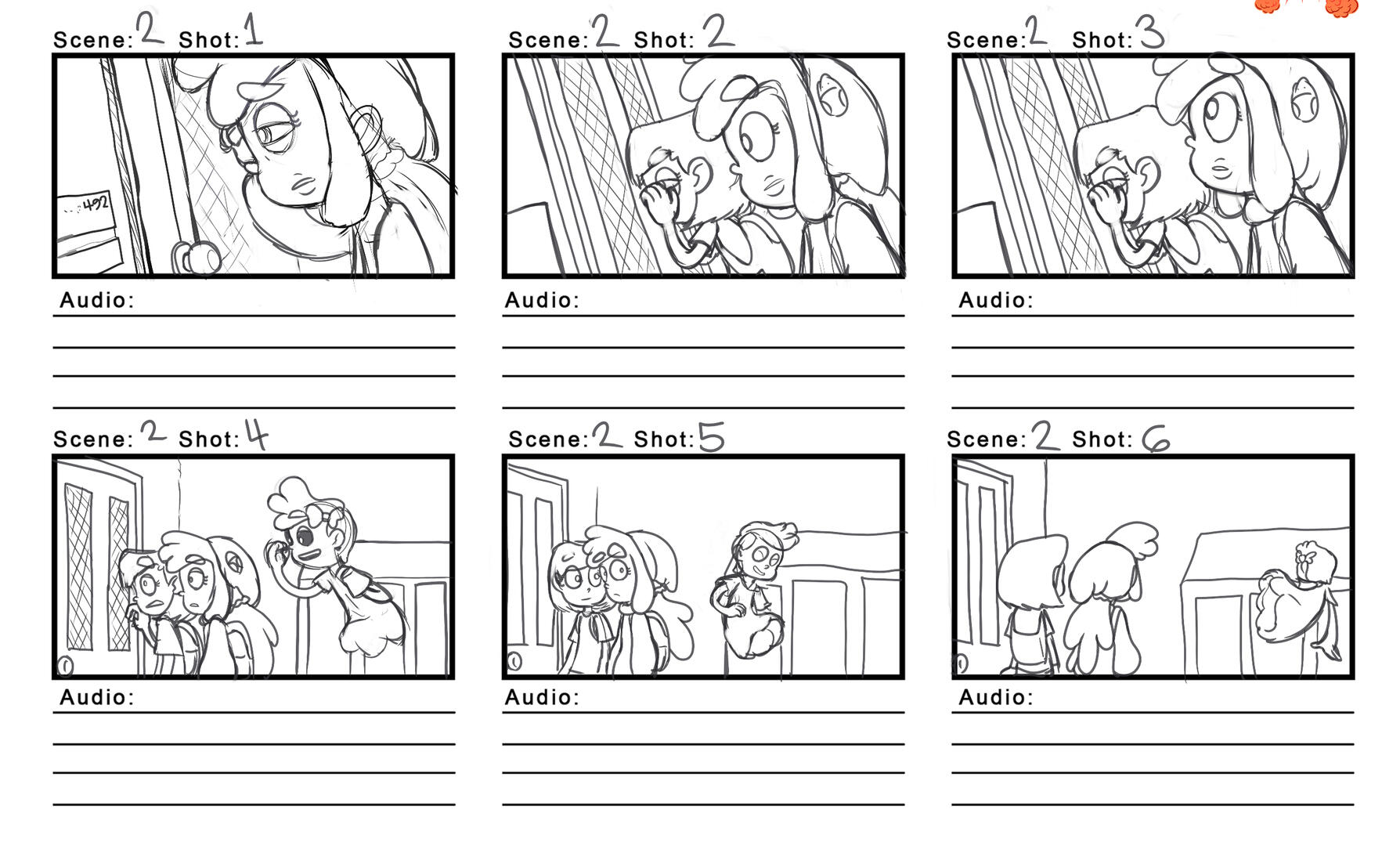 Beginning of Storyboard Sketch for Scene 2